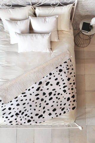 Rebecca Allen Miss Monroes Dalmatian Fleece Throw Blanket