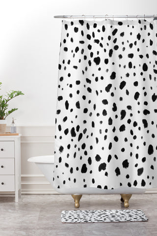 Rebecca Allen Miss Monroes Dalmatian Shower Curtain And Mat