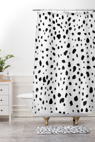 Rebecca Allen Miss Monroes Dalmatian Shower Curtain And Mat