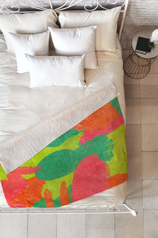 Rebecca Allen Neon Dreams Fleece Throw Blanket
