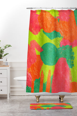 Rebecca Allen Neon Dreams Shower Curtain And Mat