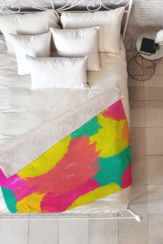 Rebecca Allen Oh Happy Day Fleece Throw Blanket