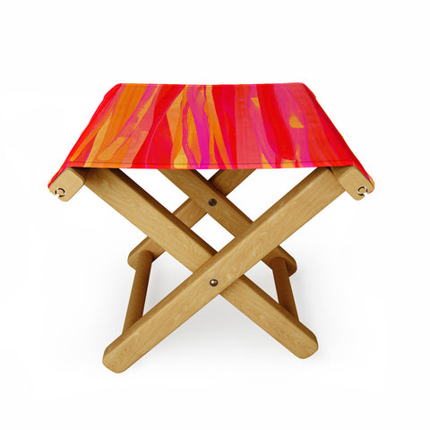 Rebecca Allen Orange Strokes Folding Stool