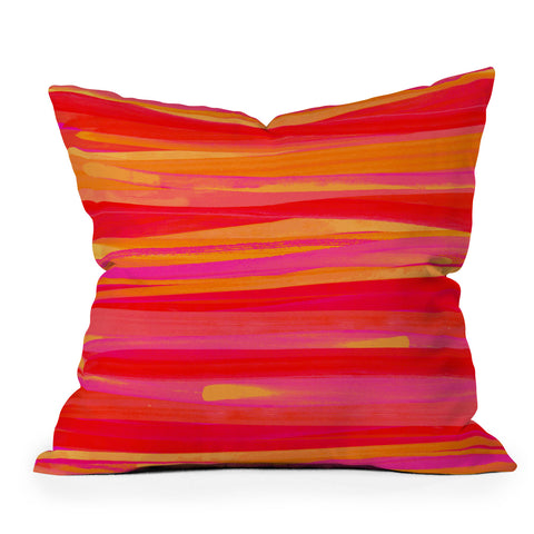 Rebecca Allen Orange Strokes Throw Pillow