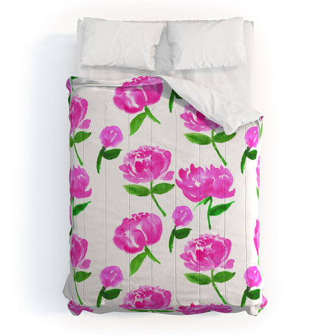 Rebecca Allen Peonies in Bloom Comforter
