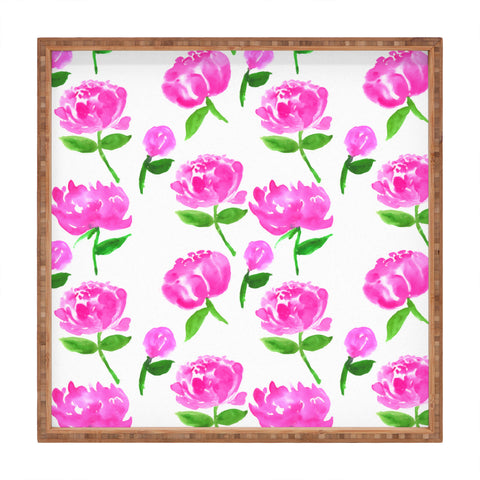 Rebecca Allen Peonies in Bloom Square Tray