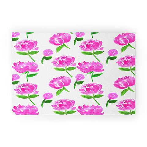 Rebecca Allen Peonies in Bloom Welcome Mat