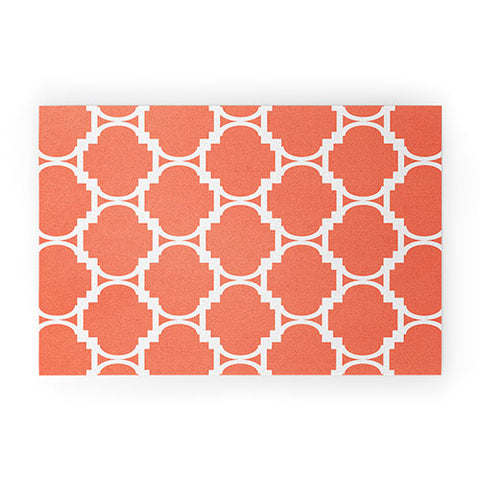 Rebecca Allen Pillow Talk Coral Welcome Mat