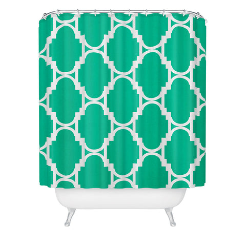 Rebecca Allen Pillow Talk Turquoise Shower Curtain
