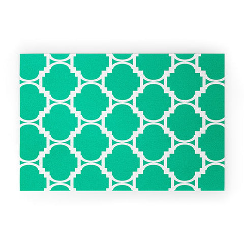 Rebecca Allen Pillow Talk Turquoise Welcome Mat