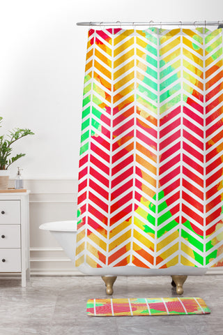 Rebecca Allen Pink Bliss Shower Curtain And Mat