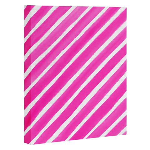 Rebecca Allen Pretty In Stripes Pink Art Canvas