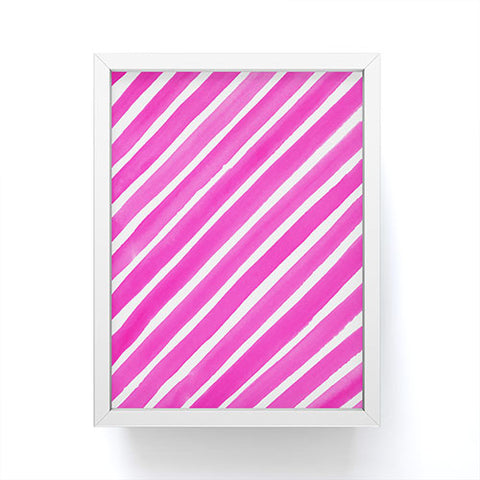 Rebecca Allen Pretty In Stripes Pink Framed Mini Art Print