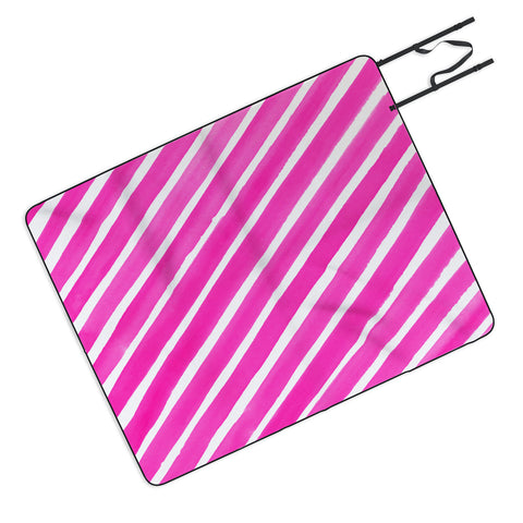 Rebecca Allen Pretty In Stripes Pink Picnic Blanket