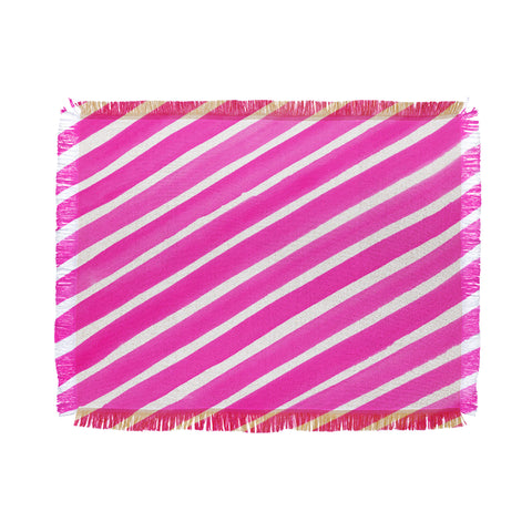 Rebecca Allen Pretty In Stripes Pink Throw Blanket
