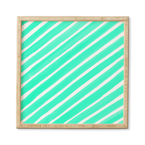 Rebecca Allen Pretty In Stripes Turquoise Framed Wall Art