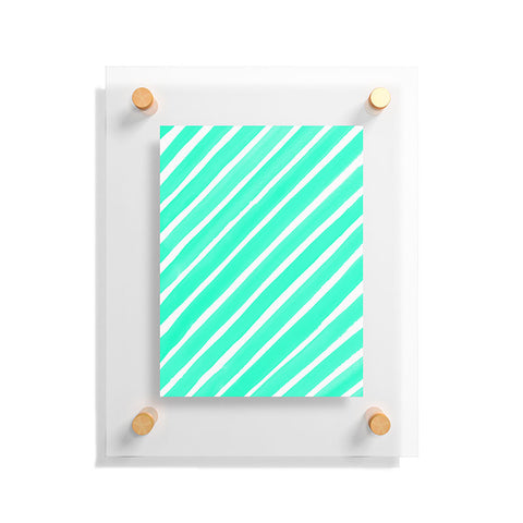 Rebecca Allen Pretty In Stripes Turquoise Floating Acrylic Print