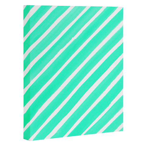 Rebecca Allen Pretty In Stripes Turquoise Art Canvas