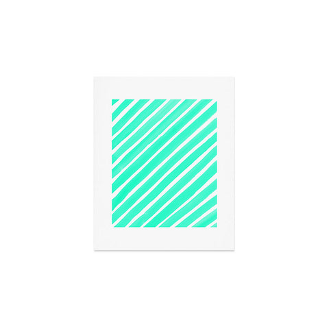 Rebecca Allen Pretty In Stripes Turquoise Art Print