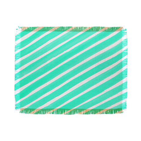 Rebecca Allen Pretty In Stripes Turquoise Throw Blanket