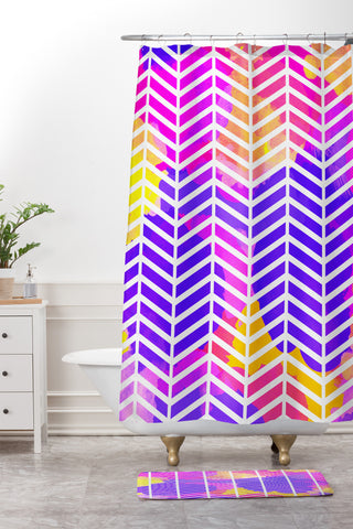 Rebecca Allen Purple Bliss Shower Curtain And Mat