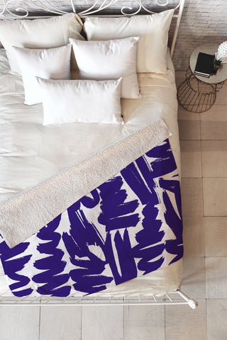 Rebecca Allen Some Blue Fleece Throw Blanket