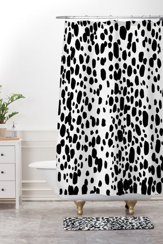 Rebecca Allen Spotted From Across the Room Shower Curtain And Mat