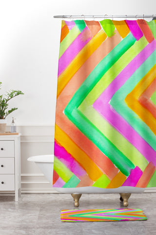 Rebecca Allen Summer Stays Shower Curtain And Mat