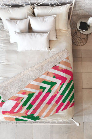 Rebecca Allen The Garden Stripe Fleece Throw Blanket