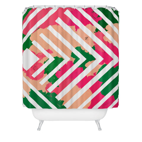 Rebecca Allen The Garden Stripe Shower Curtain