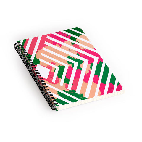 Rebecca Allen The Garden Stripe Spiral Notebook