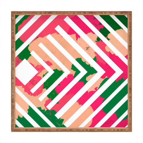 Rebecca Allen The Garden Stripe Square Tray