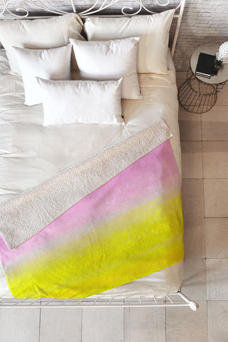 Rebecca Allen When Pink Met Yellow Fleece Throw Blanket