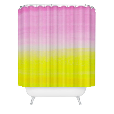 Rebecca Allen When Pink Met Yellow Shower Curtain