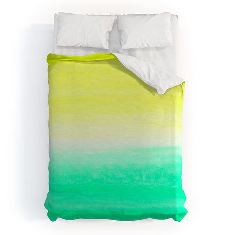 Rebecca Allen When Yellow Met Turquoise Duvet Cover