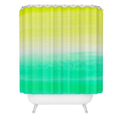 Rebecca Allen When Yellow Met Turquoise Shower Curtain
