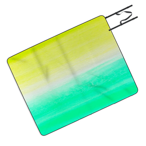 Rebecca Allen When Yellow Met Turquoise Picnic Blanket