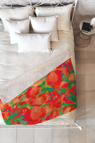 Rebecca Allen Where The Wildflowers Grow Fleece Throw Blanket