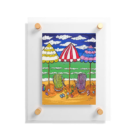 Renie Britenbucher 3 Beach Umbrellas Floating Acrylic Print