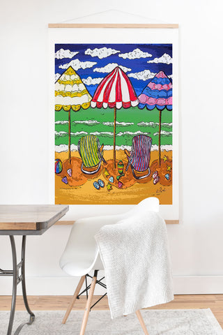Renie Britenbucher 3 Beach Umbrellas Art Print And Hanger