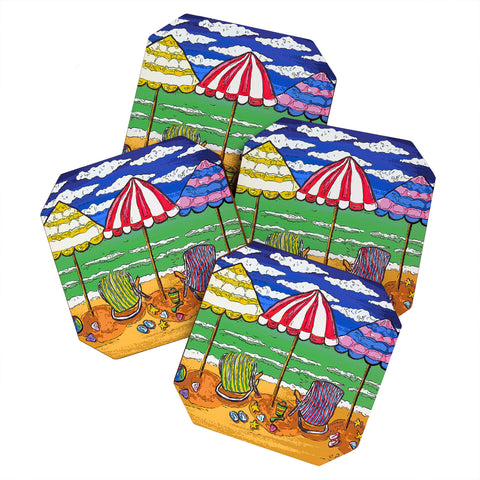 Renie Britenbucher 3 Beach Umbrellas Coaster Set