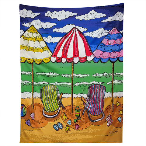 Renie Britenbucher 3 Beach Umbrellas Tapestry