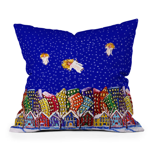 Renie Britenbucher 3 Christmas Angels Throw Pillow