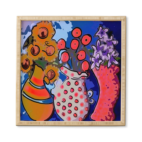 Renie Britenbucher 3 Funky Vases Framed Wall Art
