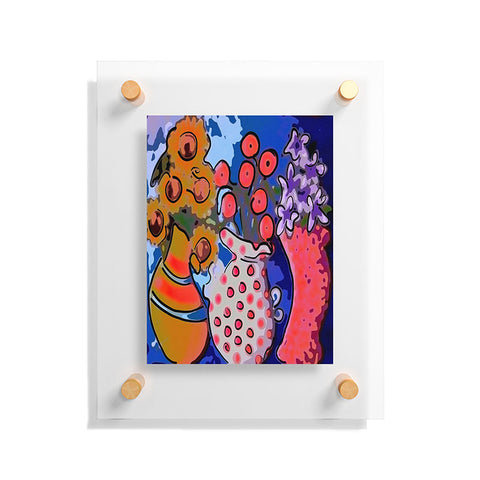Renie Britenbucher 3 Funky Vases Floating Acrylic Print