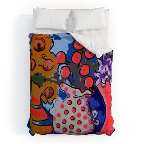 Renie Britenbucher 3 Funky Vases Comforter