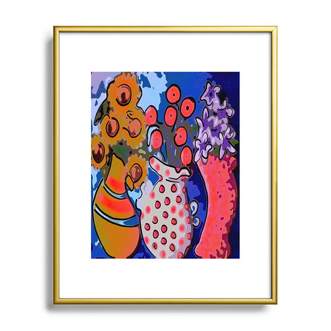 Renie Britenbucher 3 Funky Vases Metal Framed Art Print