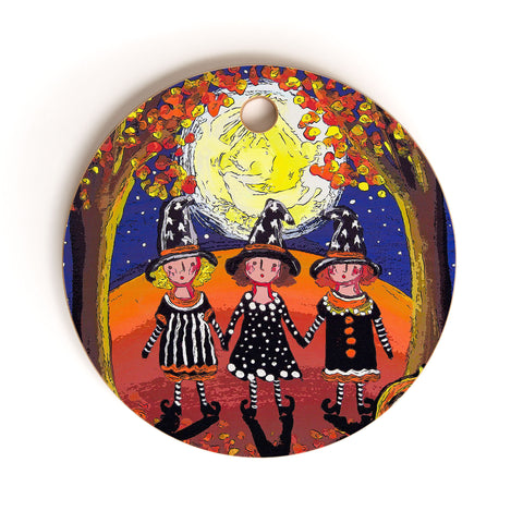 Renie Britenbucher 3 Little Witches Cutting Board Round