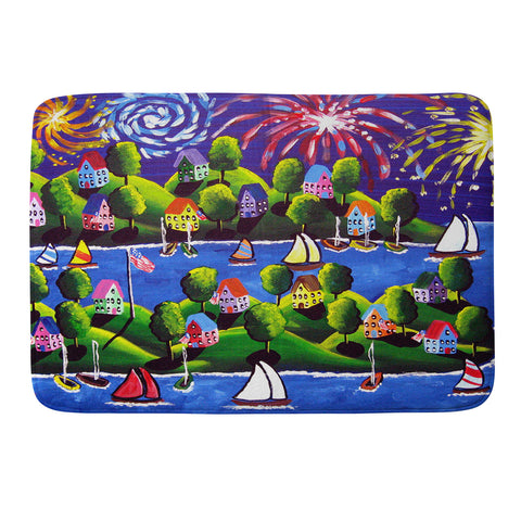 Renie Britenbucher 4th Of July Fireworks Memory Foam Bath Mat
