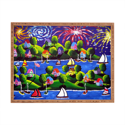 Renie Britenbucher 4th Of July Fireworks Rectangular Tray